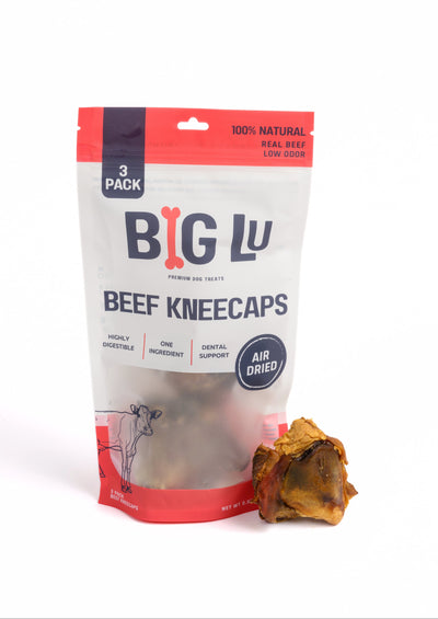 BIG LU Beef Kneecaps packaging with a beef knuckle on a white background